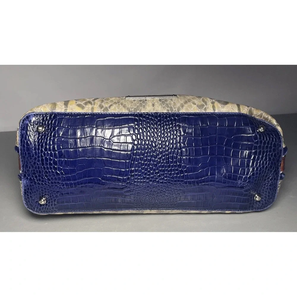 BRAHMIN‎ DUXBURY SATCHEL BAG SNAKESKIN EMBOSSED LEATHER